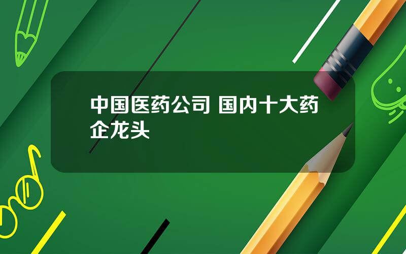 中国医药公司 国内十大药企龙头